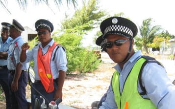 Kiribati police on Kiritimati island