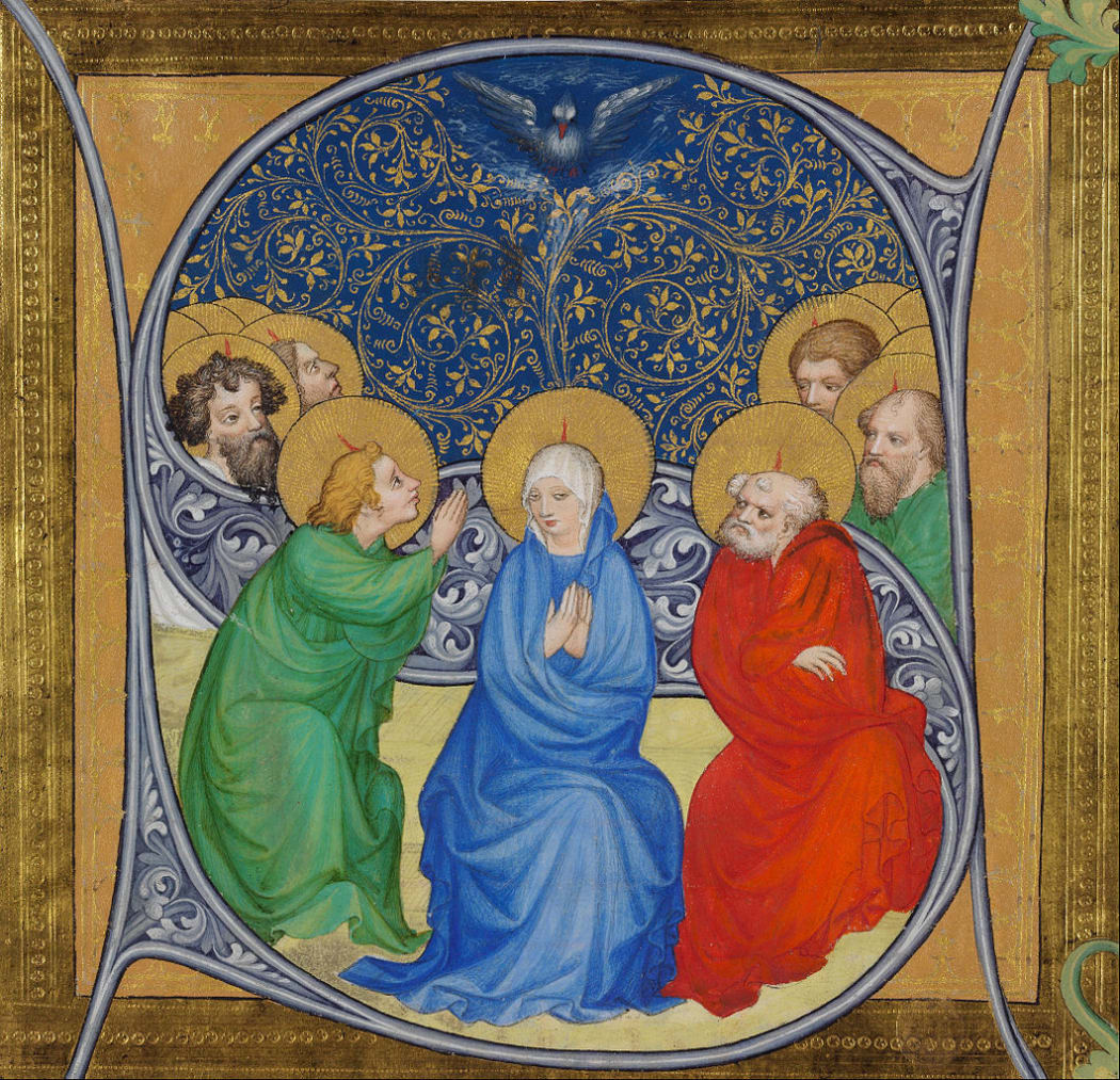 The descent of the Holy Spirit (Pentecost), 1415. Found in the collection of the Szepmuveszeti Muzeum, Budapest