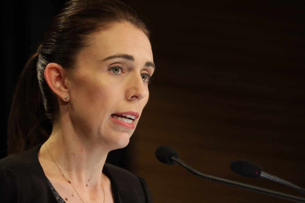 PM Jacinda Ardern at today's press conference.