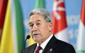 Foreign Minister Winston Peters addresses a press conference following an emergency meeting of the Organisation of Islamic Cooperation in Istanbul, 22 March.