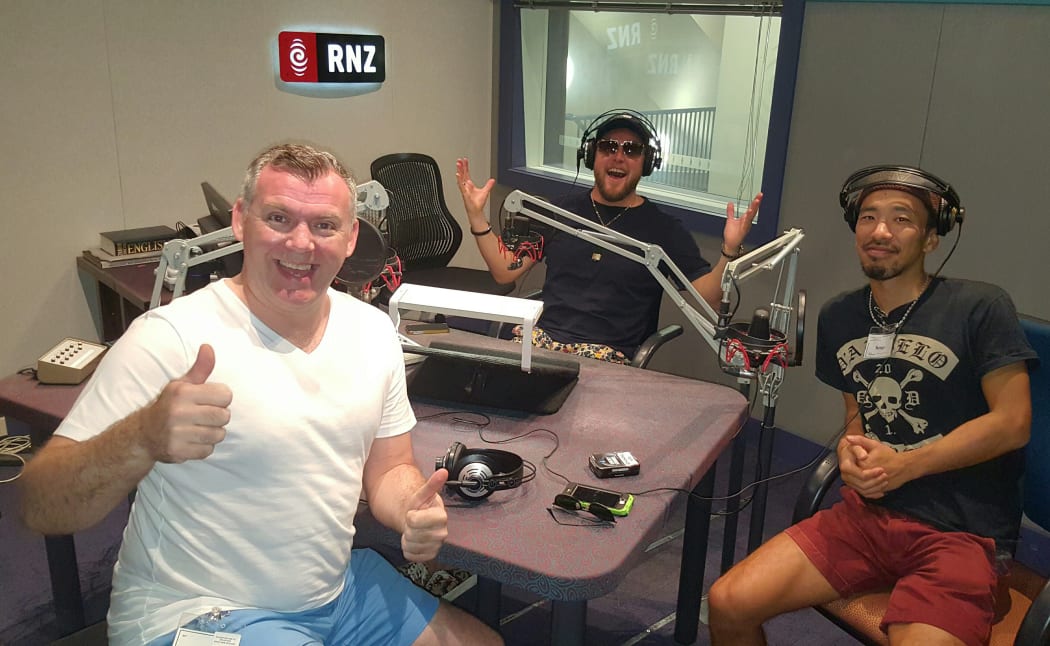 The Cuban Brothers in the RNZ studios