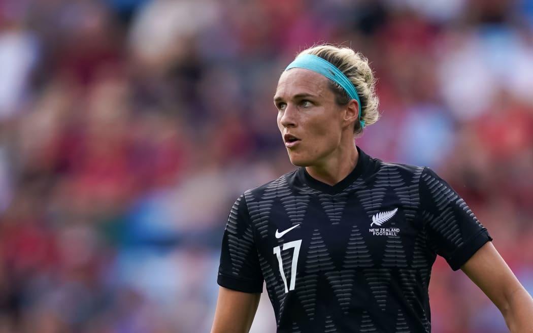 Fotball Fern Hannah Wilkinson spiller mot Norge på Ullevaal Stadion, Oslo 25. juni 2022.