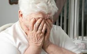 old woman sad