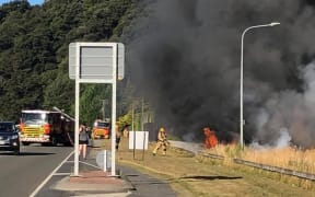 The fire at an Upper Hutt commercial building.