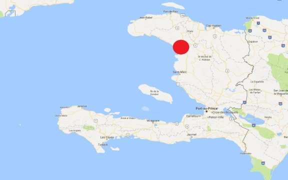Gonaives is about 150km north Port au Prince.