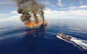 Illegal fishing vessels burnt off Palau waters