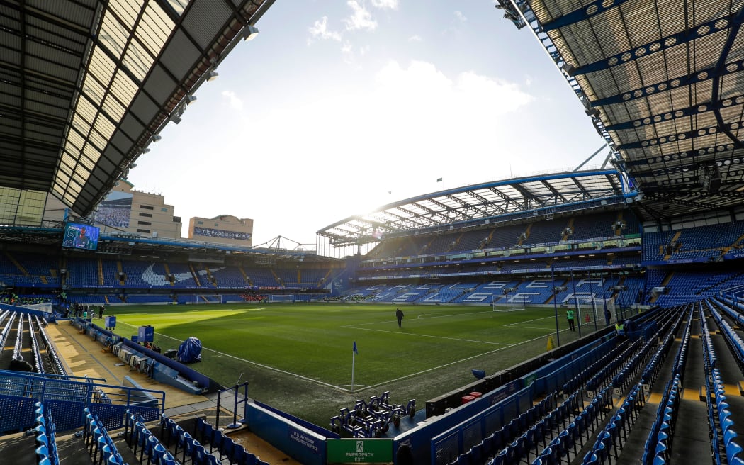 Aerial view of Chelsea Football Club in London, also known as