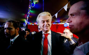 PVV leader Geert Wilders reacts to the results of the House of Representatives elections in Scheveningen, the Netherlands, 22 November 2023.