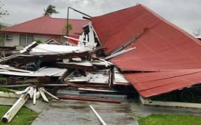 The parliament in Tonga after the storm.