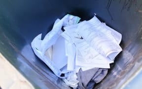 Documents were found in a bin in Cashel Street.