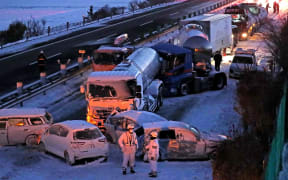 A huge snowstorm struck a highway in north Japan, causing a 130-car pile-up  Tohoku Expressway in Miyagi prefecture, killing one person.
