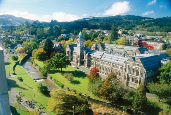 An aerial view of the University of Otago