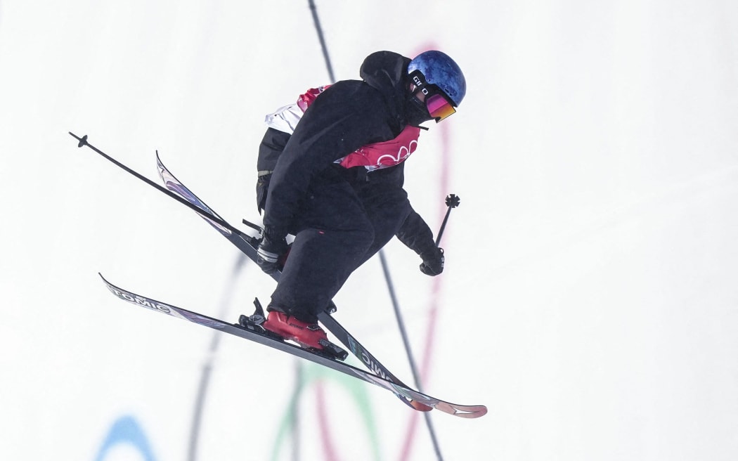 Nico Porteous in action during the freestyle skiing men's freeski halfpipe final