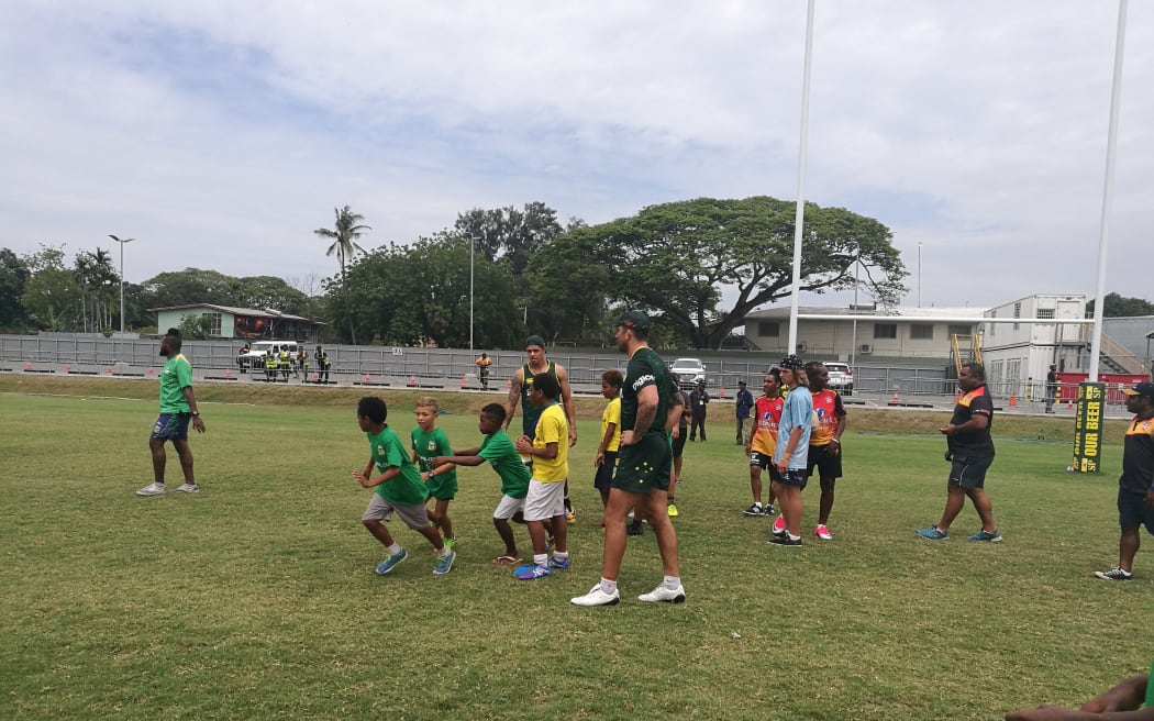 The Australian PM's 13 have also conducted coaching clinics during their time in Port Moresby.