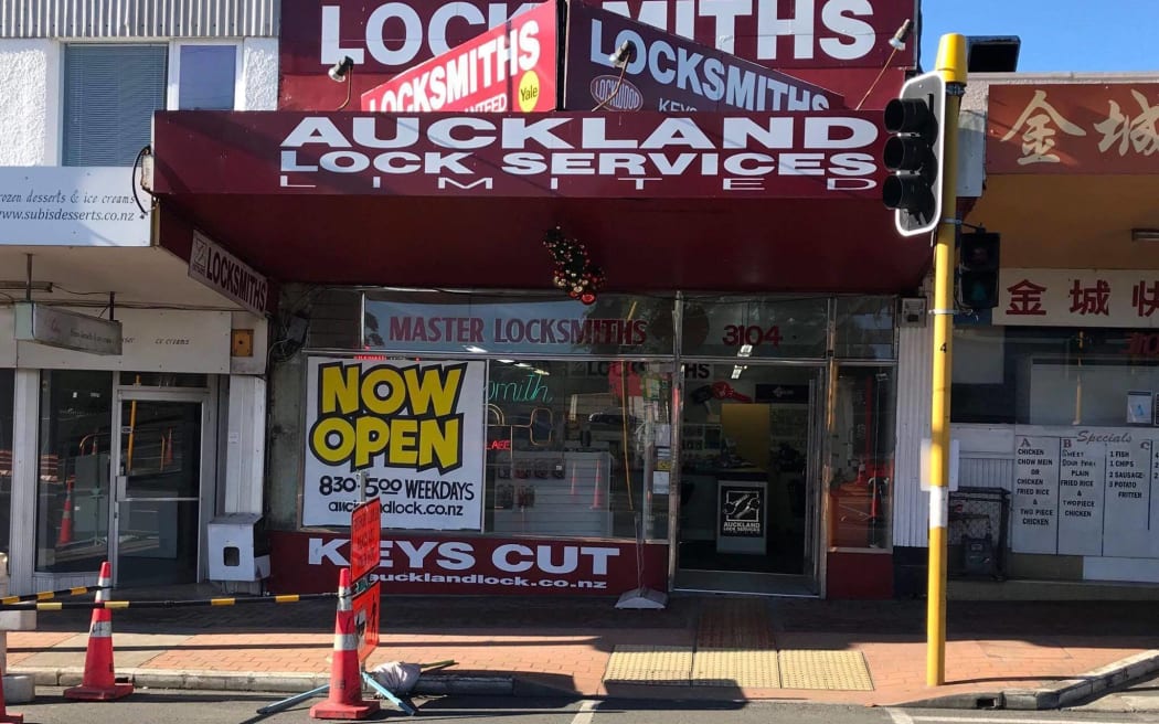 New Lynn's Auckland Lock Services has only just reopened, hoping a reduction in foot traffic since the flooding won't affect them.
