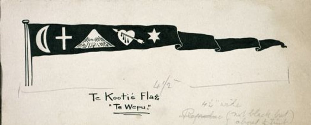 Flag of Te Kooti Arikirangi, founder of Te Ringatu faith