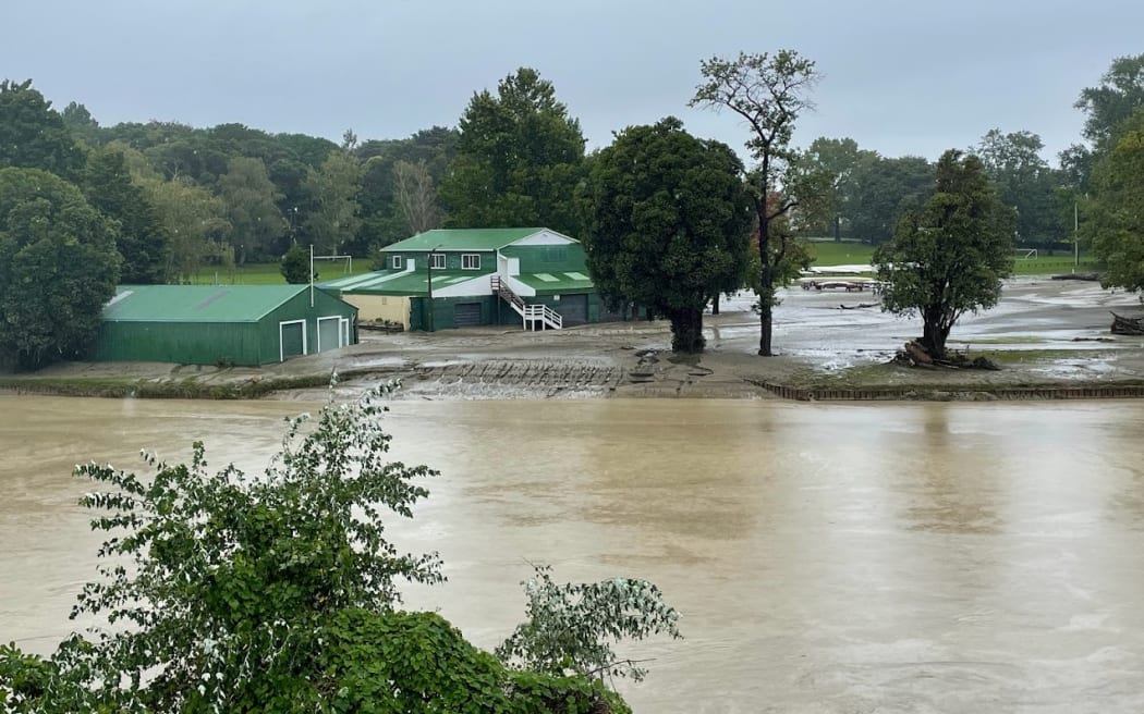 Waimata River in Gisborne, as seen from Stafford Street looking towards the Tainui Sea Scouts clubrooms on 15 February 2023.