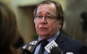 Murray McCully speaking to reporters on Wednesday,
