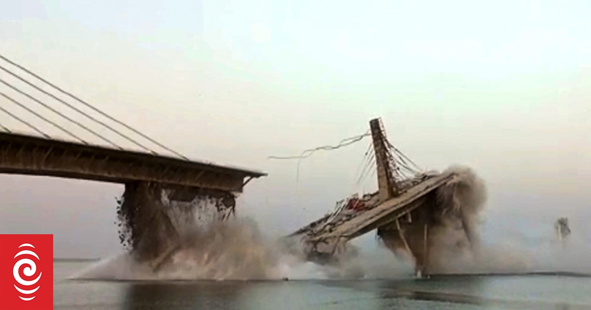 India suspension bridge collapses for second time RNZ News