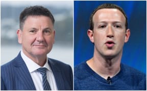 Privacy Commissioner John Edwards and Facebook chief executive Mark Zuckerberg.