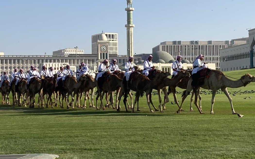 The Emiri Guards outside the Government Buildings in Doha.