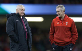 Wales Head Coach Warren Gatland and assistant Rob Howley.