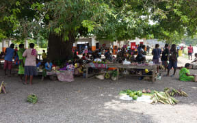 Fresh produce on sale at the main market in the Vanuatu town of Lenakel, on Tanna island.