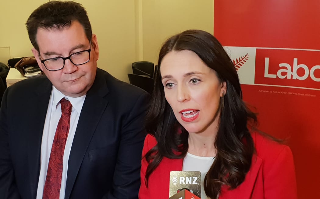 Grant Robertson and Jacinda Ardern at the Labour Party conference.