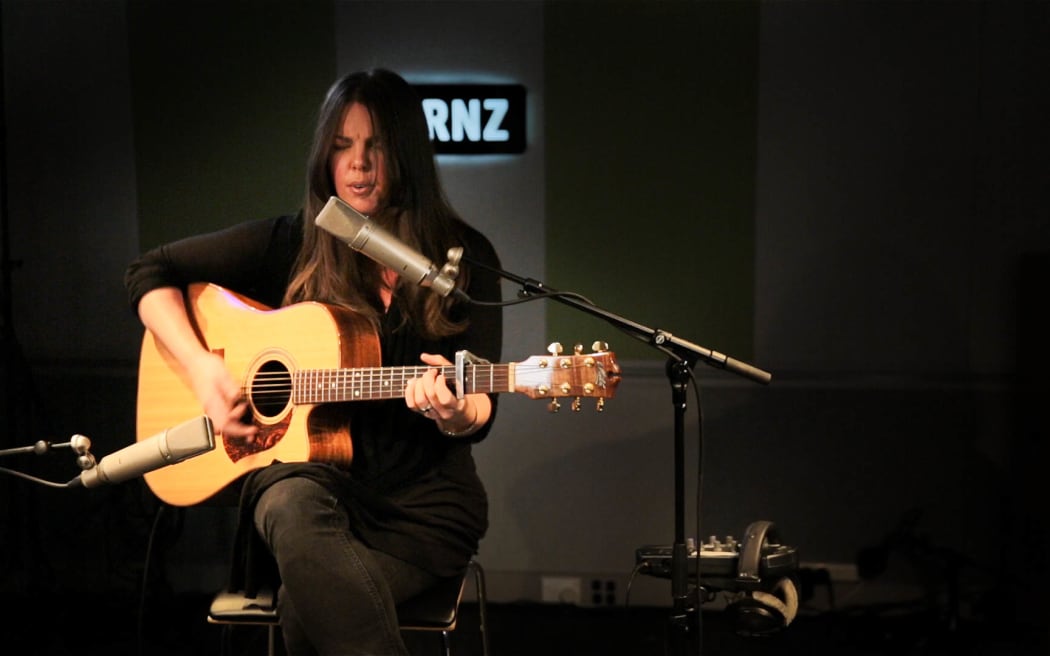 Mel Parsons performing 'Alberta Sun' live in the RNZ Auckland studios for NZ Live on Afternoons with Jesse Mulligan