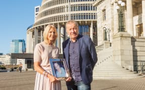 Gerard and Claire Rushton at Parliament to present an NZ Meningitis Foundation petition urging free vaccines to MPs.