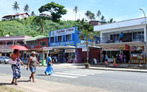 Savusavu town main street on Vanua Levu island, Fiji.