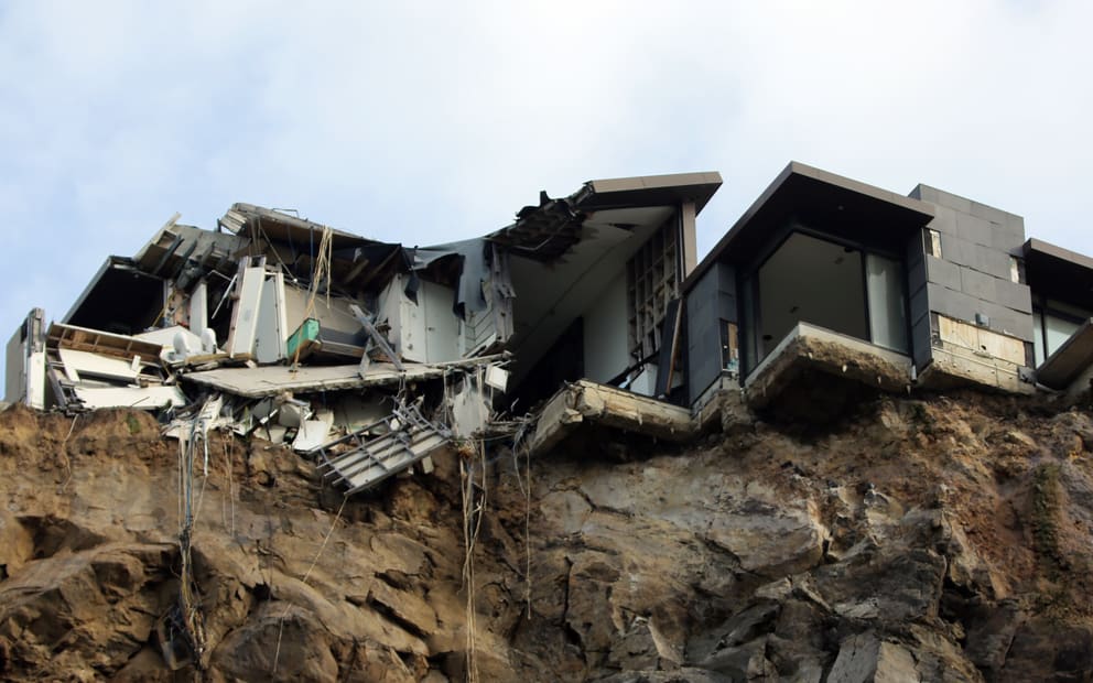 An earthquake-damaged home in the Christchurch suburb of Sumner