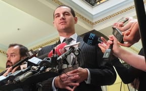 Jami-Lee Ross talks to media after it was revealed the Serious Fraud Office is investigating his complain about National leader Simon Bridges' disclosure of political donations.