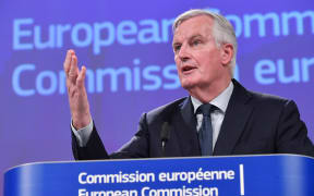 EU chief Brexit negotiator Michel Barnier addresses the press at the European Commission.