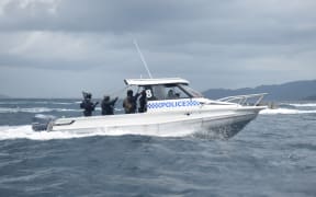 Officers of the RSIPF Police Response Team patrolling Solomon Islands side of the common border with PNG.