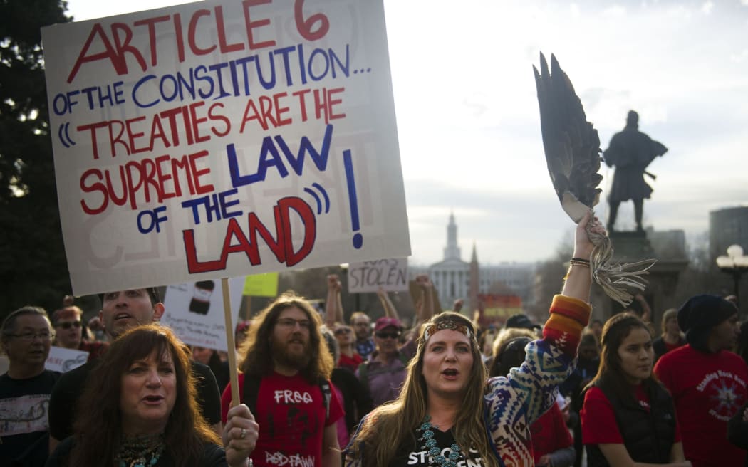 Native tribes protest US President Donald Trump's decision to revive the Dakota Access project, and the Keystone XL pipeline.