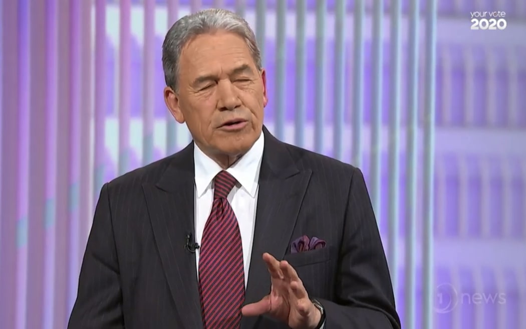 New Zealand First leader Winston Peters during the minor parties' debate.