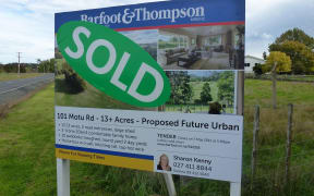 For Sale sign on land in proposed Future Urban area.