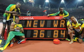 Nesta Carter (back right) was also a member of the Jamaican relay team which won gold in London in 2012.