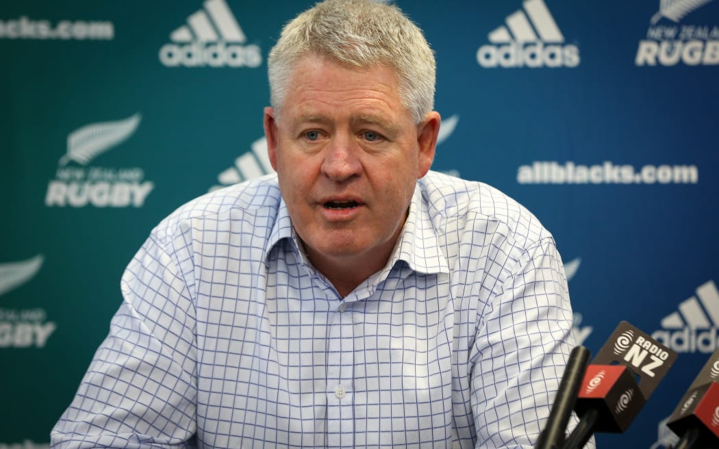 Steve Tew during Keven Mealamu's announcement of his retirement.