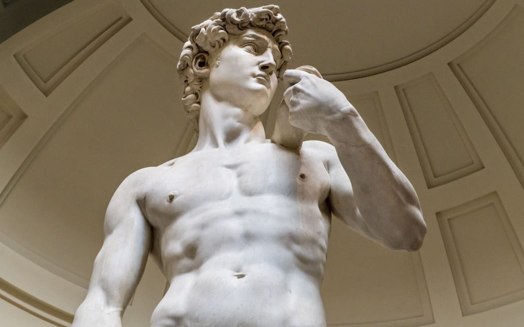 Italy, Tuscany, Florence, historic center listed as World Heritage by UNESCO, Galleria dell 'Accademia, statue of David (1501-04) by Michelangelo (Photo by DOZIER Marc / hemis.fr / hemis.fr / Hemis via AFP)