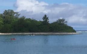 A man riding a jet ski in Muri Lagoon