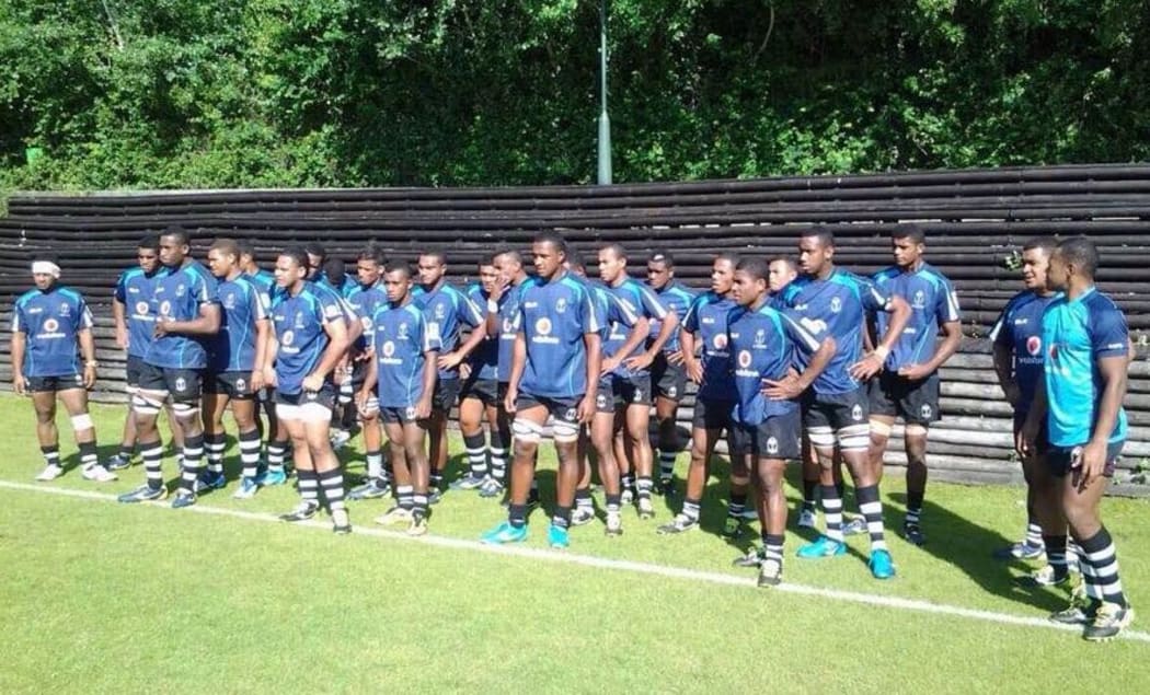 The Fiji Under 20s training in Lisbon at the World Rugby Junior Trophy.