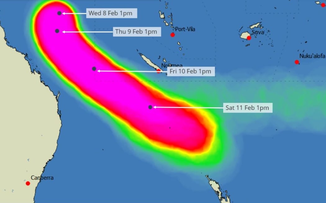 Tropical Cyclone Gabrielle track as of 8/2/23