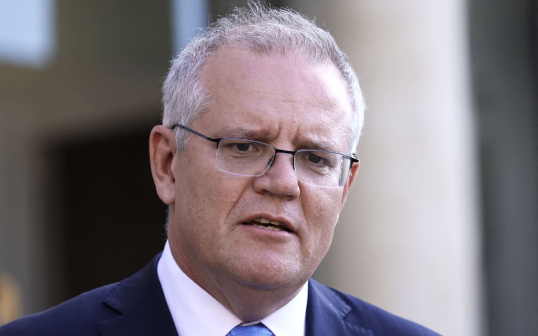 Australia's Prime Minister Scott Morrison pictured prior to a working diner with French Presiden at the Elysee Palace in Paris on 15 June 2021.