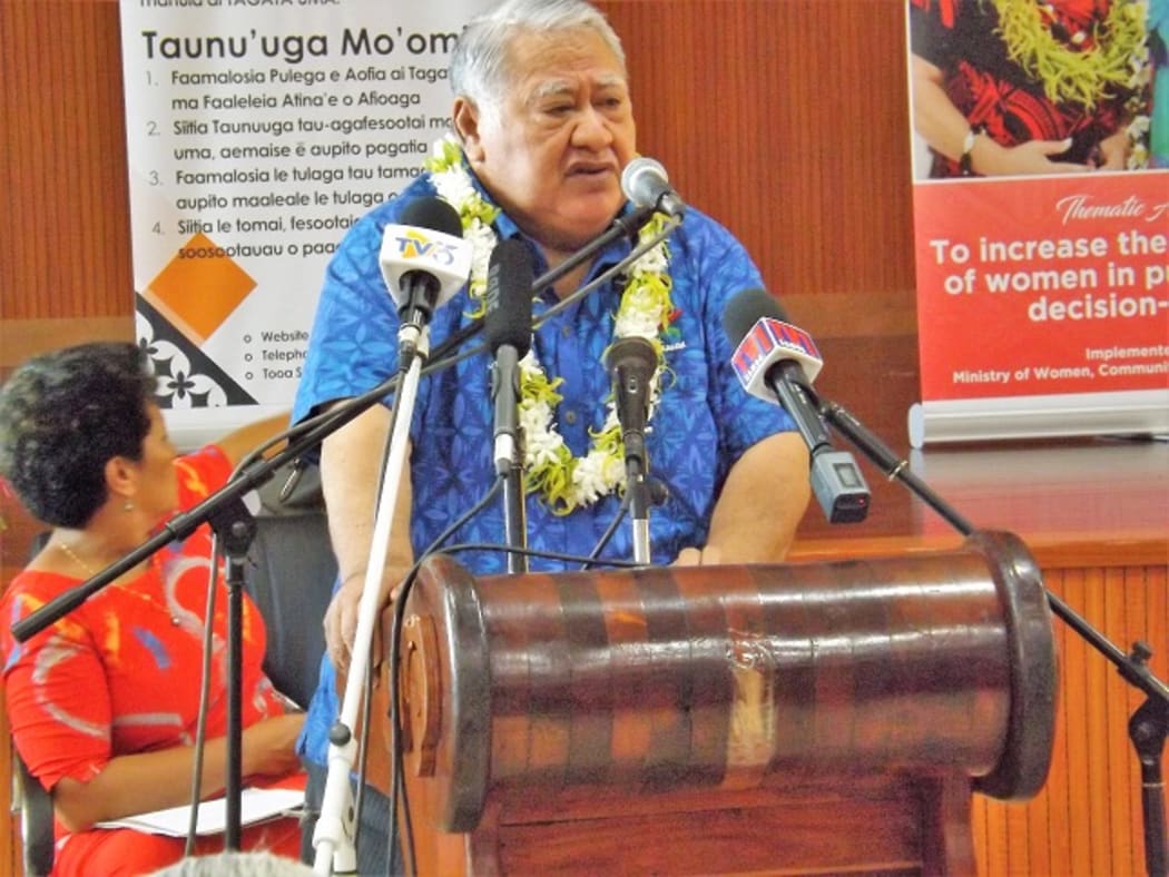 Samoa's Tu'ilaepa speaking at the first meeting of Sui O le Malo