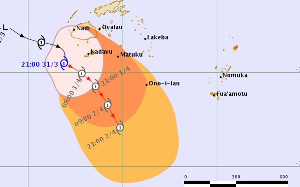 Tropical Cyclone threat map for Tropical Cyclone JOSIE Category 1