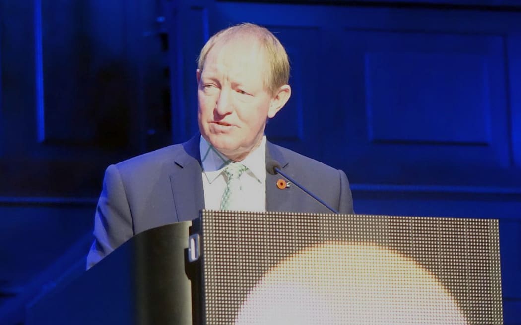 Environment Minister Nick Smith addressees the attendees of the NZ Planning Institute conference in Dunedin.