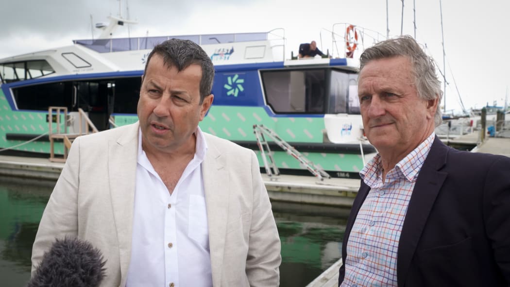 Wellington Electric Boat Building Co managing director Fraser Foote (left) and East By West managing director Jeremy Ward.