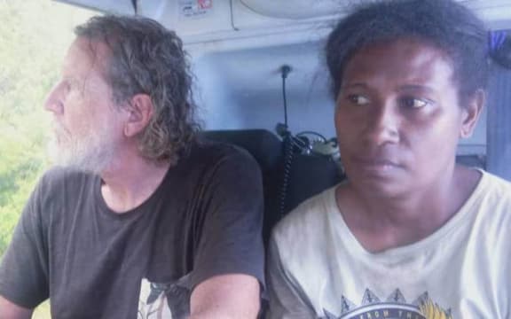 PNG Prime Minister James Marape shared a photo on Facebook of two of the hostages, including professor Bryce Barker, after their release.